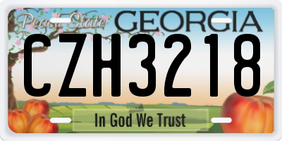 GA license plate CZH3218