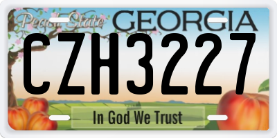 GA license plate CZH3227
