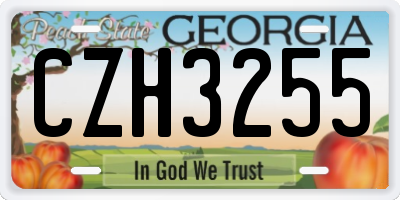 GA license plate CZH3255