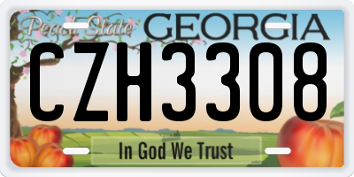 GA license plate CZH3308