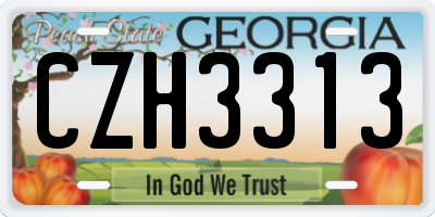 GA license plate CZH3313