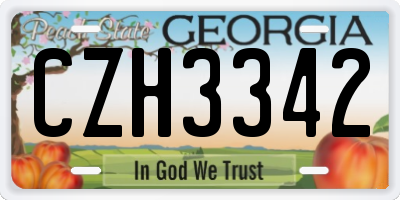 GA license plate CZH3342