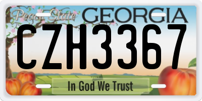 GA license plate CZH3367