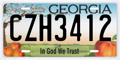 GA license plate CZH3412
