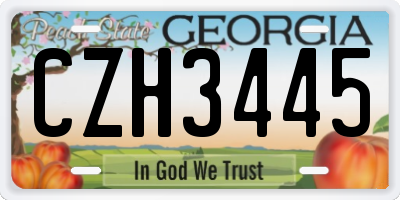GA license plate CZH3445