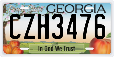 GA license plate CZH3476
