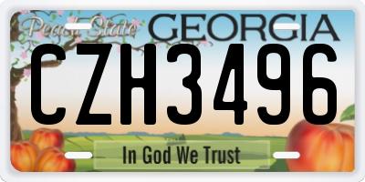 GA license plate CZH3496