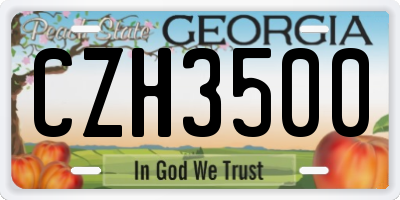 GA license plate CZH3500