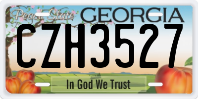 GA license plate CZH3527