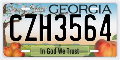 GA license plate CZH3564