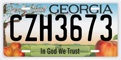 GA license plate CZH3673