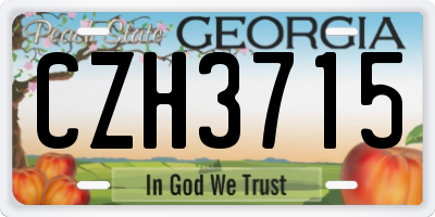 GA license plate CZH3715
