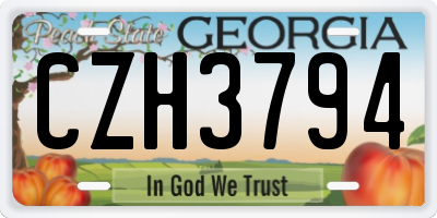 GA license plate CZH3794