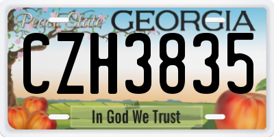 GA license plate CZH3835