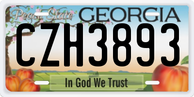 GA license plate CZH3893