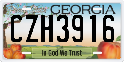 GA license plate CZH3916