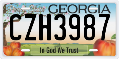 GA license plate CZH3987