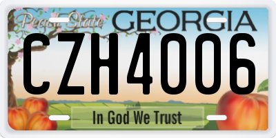 GA license plate CZH4006
