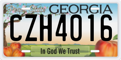 GA license plate CZH4016
