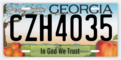 GA license plate CZH4035