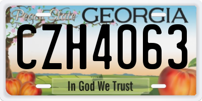 GA license plate CZH4063