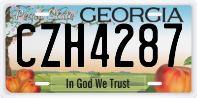 GA license plate CZH4287