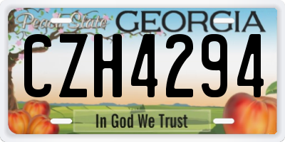 GA license plate CZH4294