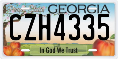 GA license plate CZH4335