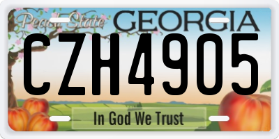 GA license plate CZH4905