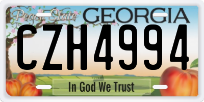 GA license plate CZH4994