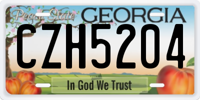 GA license plate CZH5204