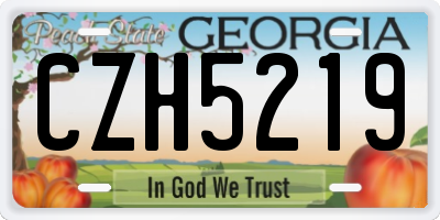 GA license plate CZH5219