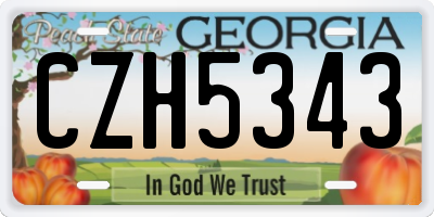 GA license plate CZH5343