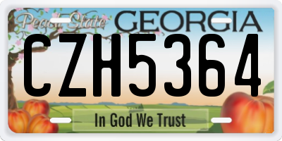 GA license plate CZH5364