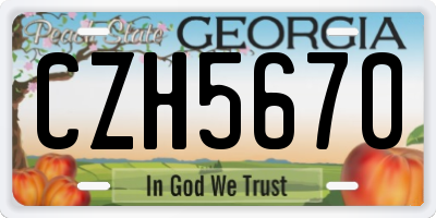 GA license plate CZH5670