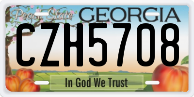 GA license plate CZH5708