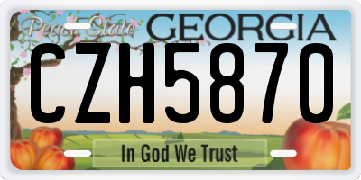 GA license plate CZH5870