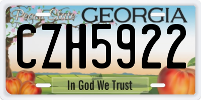 GA license plate CZH5922