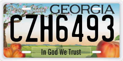 GA license plate CZH6493