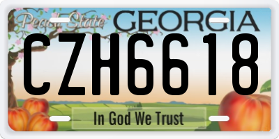 GA license plate CZH6618
