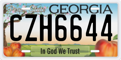 GA license plate CZH6644