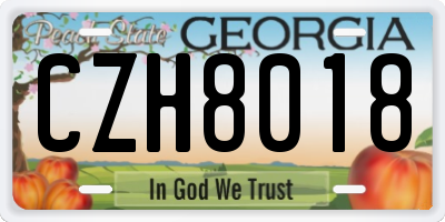 GA license plate CZH8018