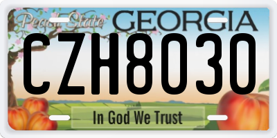 GA license plate CZH8030