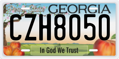 GA license plate CZH8050