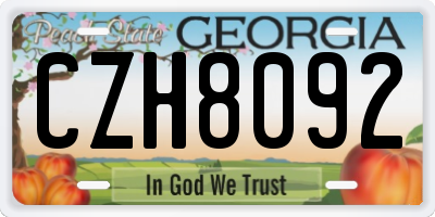 GA license plate CZH8092