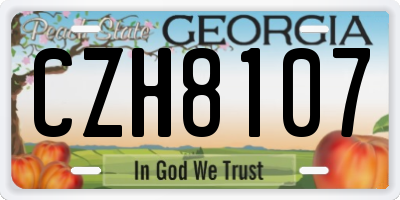 GA license plate CZH8107