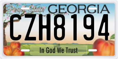 GA license plate CZH8194