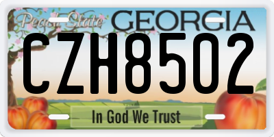 GA license plate CZH8502