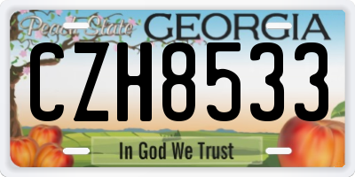 GA license plate CZH8533