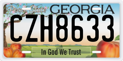 GA license plate CZH8633